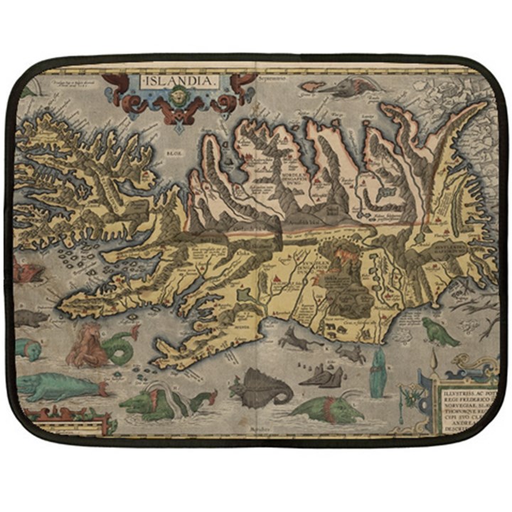 Iceland Cartography Map Renaissance Fleece Blanket (Mini)