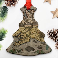 Iceland Cartography Map Renaissance Christmas Tree Ornament (two Sides)