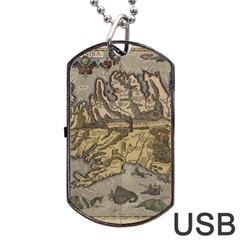 Iceland Cartography Map Renaissance Dog Tag Usb Flash (one Side) by B30l