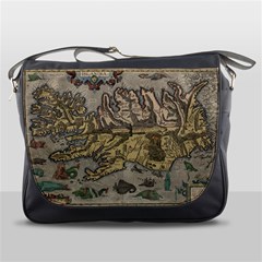 Iceland Cartography Map Renaissance Messenger Bag by B30l