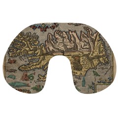 Iceland Cartography Map Renaissance Travel Neck Pillow by B30l