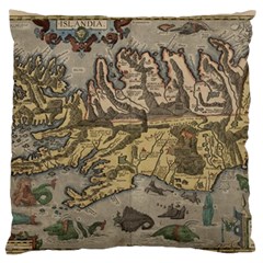 Iceland Cartography Map Renaissance Standard Premium Plush Fleece Cushion Case (one Side) by B30l