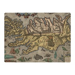 Iceland Cartography Map Renaissance Two Sides Premium Plush Fleece Blanket (mini) by B30l