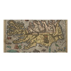 Iceland Cartography Map Renaissance Satin Shawl 45  X 80  by B30l