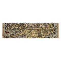 Iceland Cartography Map Renaissance Oblong Satin Scarf (16  X 60 ) by B30l