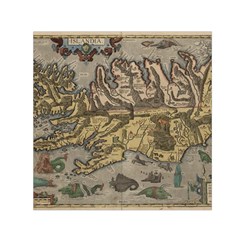 Iceland Cartography Map Renaissance Square Satin Scarf (30  X 30 ) by B30l