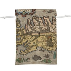 Iceland Cartography Map Renaissance Lightweight Drawstring Pouch (xl) by B30l