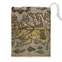 Iceland Cartography Map Renaissance Drawstring Pouch (4xl)