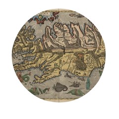 Iceland Cartography Map Renaissance Mini Round Pill Box (pack Of 3) by B30l