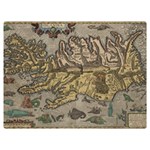 Iceland Cartography Map Renaissance Two Sides Premium Plush Fleece Blanket (Extra Small) 40 x30  Blanket Back