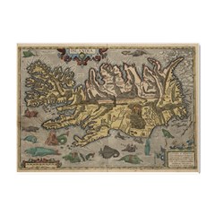 Iceland Cartography Map Renaissance Crystal Sticker (a4) by B30l