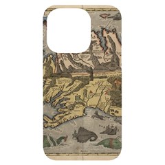 Iceland Cartography Map Renaissance Iphone 14 Pro Black Uv Print Case