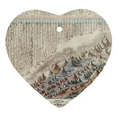 Mountain View Mountain Top Infographics Map Heart Ornament (two Sides)