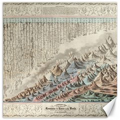 Mountain View Mountain Top Infographics Map Canvas 16  X 16  by B30l