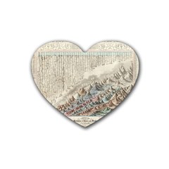 Mountain View Mountain Top Infographics Map Rubber Heart Coaster (4 Pack) by B30l