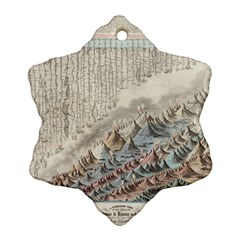 Mountain View Mountain Top Infographics Map Ornament (snowflake)