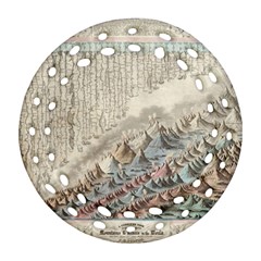 Mountain View Mountain Top Infographics Map Round Filigree Ornament (two Sides)