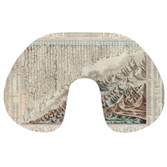 Mountain View Mountain Top Infographics Map Travel Neck Pillow by B30l