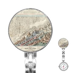 Mountain View Mountain Top Infographics Map Stainless Steel Nurses Watch by B30l