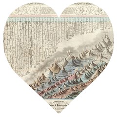 Mountain View Mountain Top Infographics Map Wooden Puzzle Heart by B30l