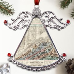 Mountain View Mountain Top Infographics Map Metal Angel With Crystal Ornament