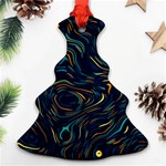 Colorful Abstract Pattern Creative Colorful Line Linear Background Ornament (Christmas Tree)  Front