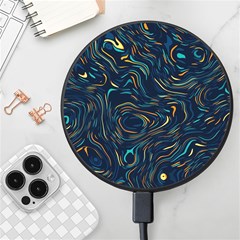 Colorful Abstract Pattern Creative Colorful Line Linear Background Wireless Fast Charger(black) by B30l