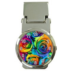 Colorful Roses Bouquet Rainbow Money Clip Watches by B30l