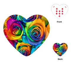 Colorful Roses Bouquet Rainbow Playing Cards Single Design (heart) by B30l