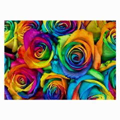 Colorful Roses Bouquet Rainbow Large Glasses Cloth by B30l