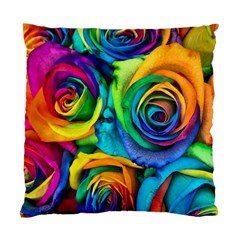 Colorful Roses Bouquet Rainbow Standard Cushion Case (two Sides) by B30l