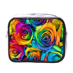 Colorful Roses Bouquet Rainbow Mini Toiletries Bag (one Side) by B30l