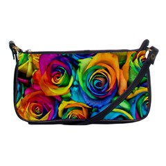 Colorful Roses Bouquet Rainbow Shoulder Clutch Bag by B30l