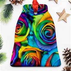 Colorful Roses Bouquet Rainbow Bell Ornament (two Sides)