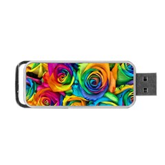 Colorful Roses Bouquet Rainbow Portable Usb Flash (one Side) by B30l