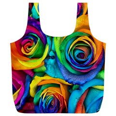 Colorful Roses Bouquet Rainbow Full Print Recycle Bag (xl) by B30l