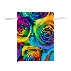 Colorful Roses Bouquet Rainbow Lightweight Drawstring Pouch (s) by B30l