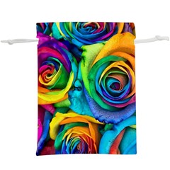 Colorful Roses Bouquet Rainbow Lightweight Drawstring Pouch (xl) by B30l