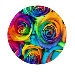 Colorful Roses Bouquet Rainbow Mini Round Pill Box (pack Of 3) by B30l