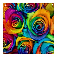 Colorful Roses Bouquet Rainbow Banner And Sign 3  X 3  by B30l