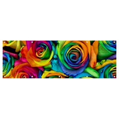 Colorful Roses Bouquet Rainbow Banner And Sign 12  X 4  by B30l