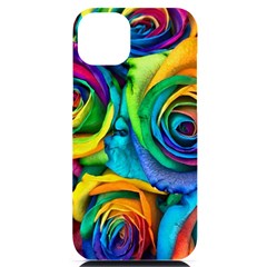 Colorful Roses Bouquet Rainbow Iphone 14 Plus Black Uv Print Case