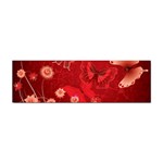 Four Red Butterflies With Flower Illustration Butterfly Flowers Sticker (Bumper) Front