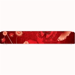 Four Red Butterflies With Flower Illustration Butterfly Flowers Small Bar Mat by B30l