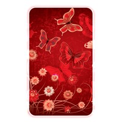 Four Red Butterflies With Flower Illustration Butterfly Flowers Memory Card Reader (rectangular) by B30l