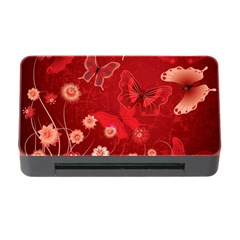 Four Red Butterflies With Flower Illustration Butterfly Flowers Memory Card Reader With Cf by B30l