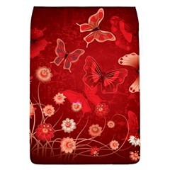 Four Red Butterflies With Flower Illustration Butterfly Flowers Removable Flap Cover (L)