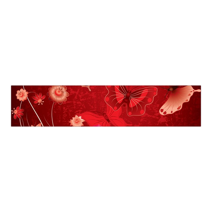 Four Red Butterflies With Flower Illustration Butterfly Flowers Velvet Scrunchie