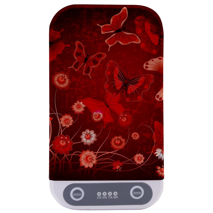 Four Red Butterflies With Flower Illustration Butterfly Flowers Sterilizers