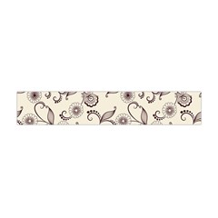 White And Brown Floral Wallpaper Flowers Background Pattern Premium Plush Fleece Scarf (mini) by B30l